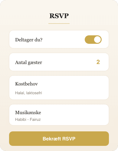 RSVP med detaljer
